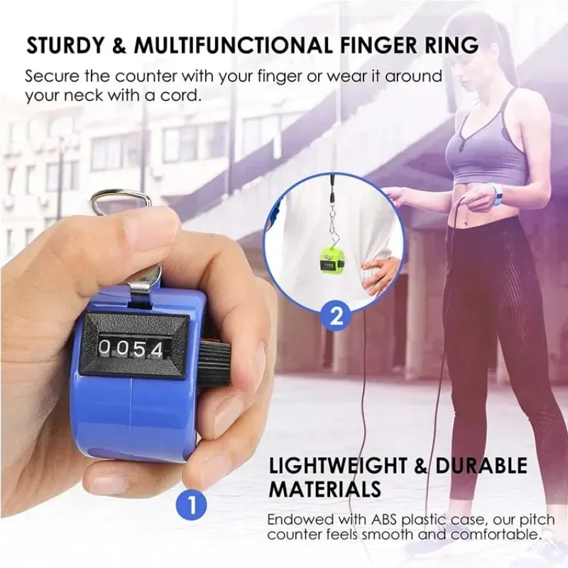 Handheld 4 Digital Tally Counter Mechanical Manual Palm Clicker Number Count Assorted Tally Counter Number Count