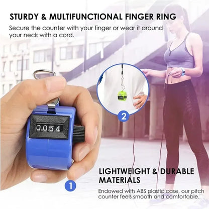 Handheld 4 Digital Tally Counter Mechanical Manual Palm Clicker Number Count Assorted Tally Counter Number Count