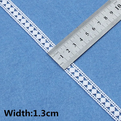 5Yards White Cotton Embroidered Lace Trim Ribbons Fabric DIY Handmade Craft Materials Sewing Clothes Accessories