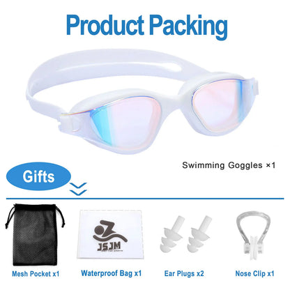 Unisex Adult Swimming Goggles – Anti-Fog Swim Glasses for Men & Women – Adjustable Silicone Waterproof Professional Swim Eyew