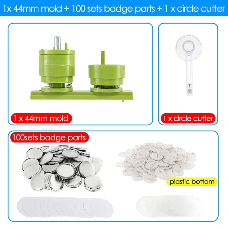 25/32/37/44/58/75mm Badge Maker Molds DIY Button Badge Maker Press Machine Interchangeable Die Mould Round Badge Punching Die