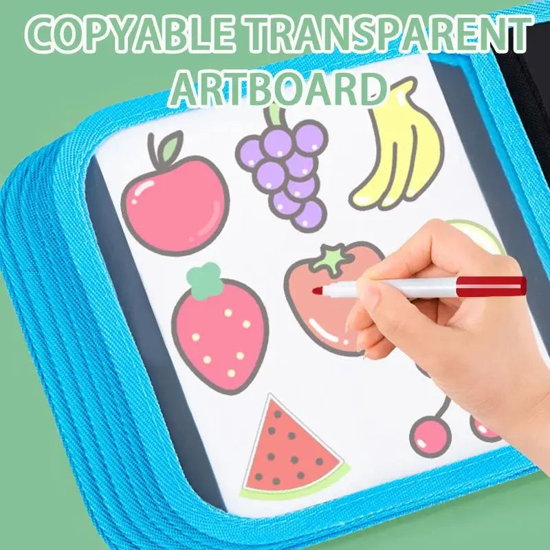 Erasable Doodle Book for KidsToddlers Toys Reusable Drawing Pads with 12 Watercolor Pens Preschool Toy Trip Writing Painting 