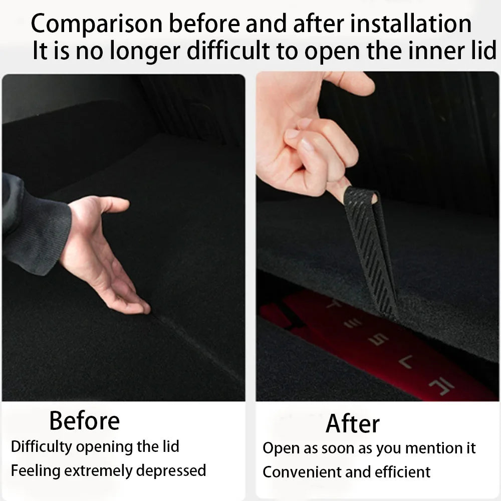 For Tesla Model Y Rear Trunk Rope DrawString Open Tail Box Cover Handle Pull Strap Car Organizer Accessories Mat Protection P