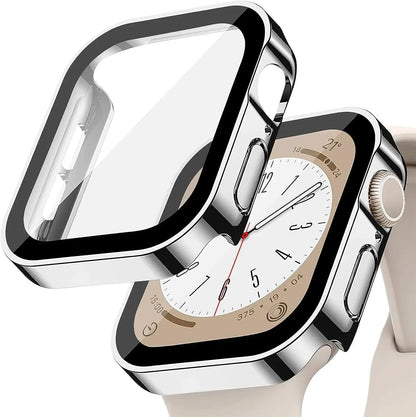 Tempered Glass+Cover For Apple Watch 11 10 9 8 7 46mm 42mm PC Bumper Screen Protector Case iWatch Series 7 6 5 4 SE3 44 40 45