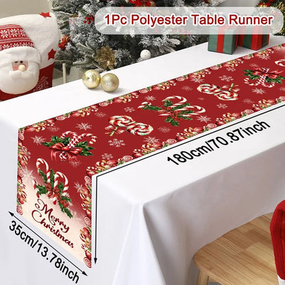 Merry Christmas Santa Claus Table Runner Christmas Decor for Home 2025 Winter Holiday Kitchen Dining Table Decor Navidad Gift