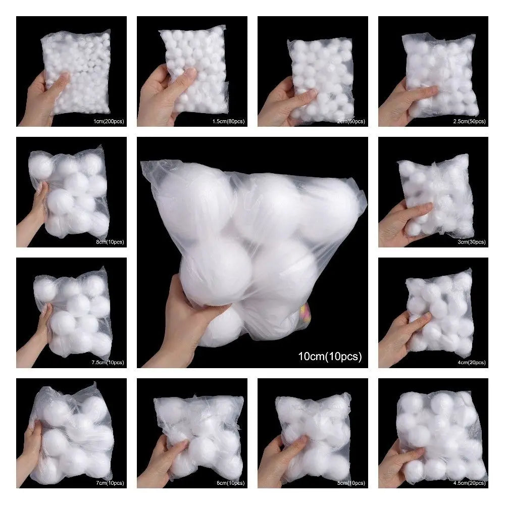 Home Decoration Mini Foam Balls Polystyrene White Christmas Balls Round Christmas Ornaments Christmas