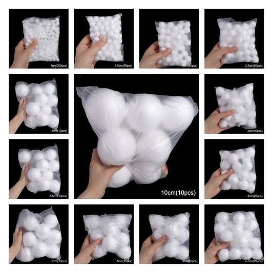 Home Decoration Mini Foam Balls Polystyrene White Christmas Balls Round Christmas Ornaments Christmas