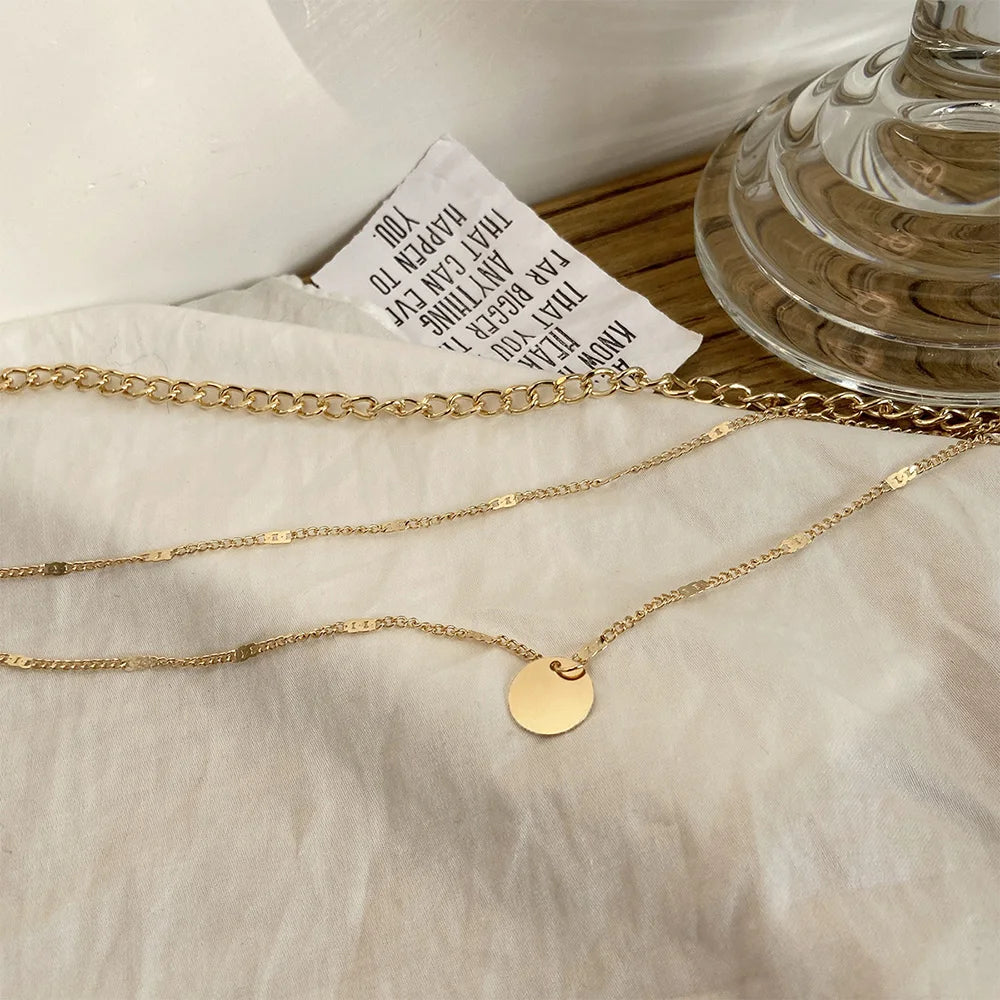 Vintage Necklace on Neck Gold Color Chain Women's Jewelry Layered Accessories for Girls Aesthetic Gifts Fashion Pendant 2025