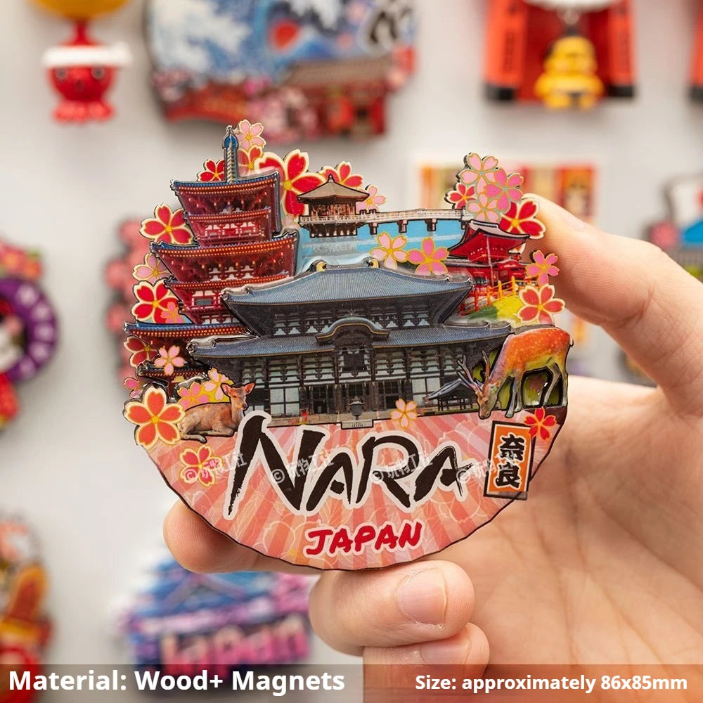 Japanese Travel Souvenir Fridge Magnet City Tourist Attraction Home Decor Basswood Resin Stickers Creative Gifts from Japan -