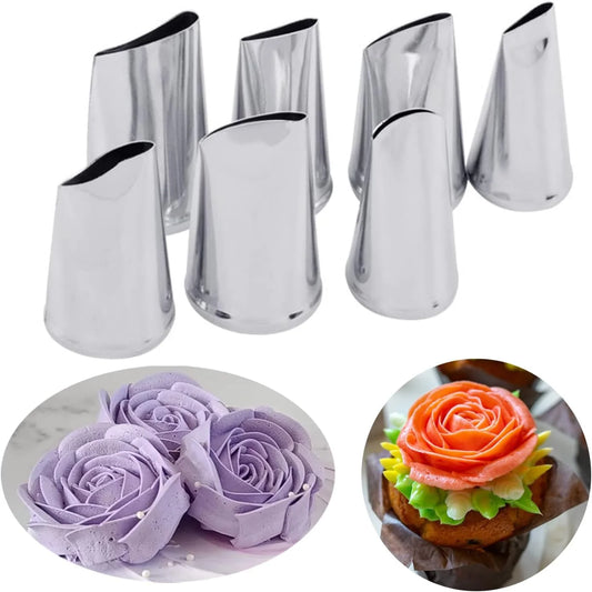 7pcs Cake Decorating Tips Set Cream Sugar Pipe Fondant Rose Nozzle Pastry Tools Fondant Decorating Tools Supplies DIY Baking 