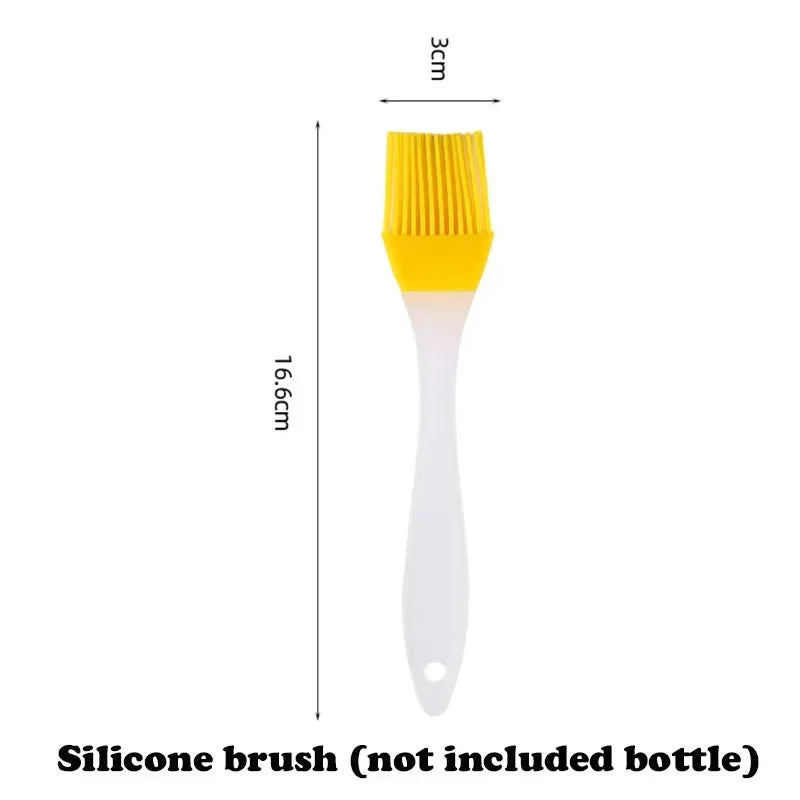 200/300/500mlOil Spray Plastic Household Kitchen Oil Spray Bottle Or Oil Brush Nebulizing Mist Filling Cooking Dual Use BBQ -