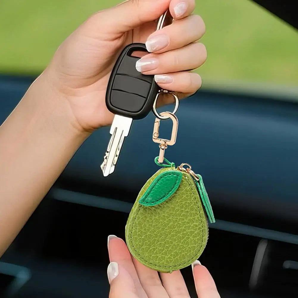 Fruit Coin Purse Cherry Blueberry Design Fruit Charm Coin Purse Cute PU Leather Pendant Keychain Earphone Bag Mini Storage Ba