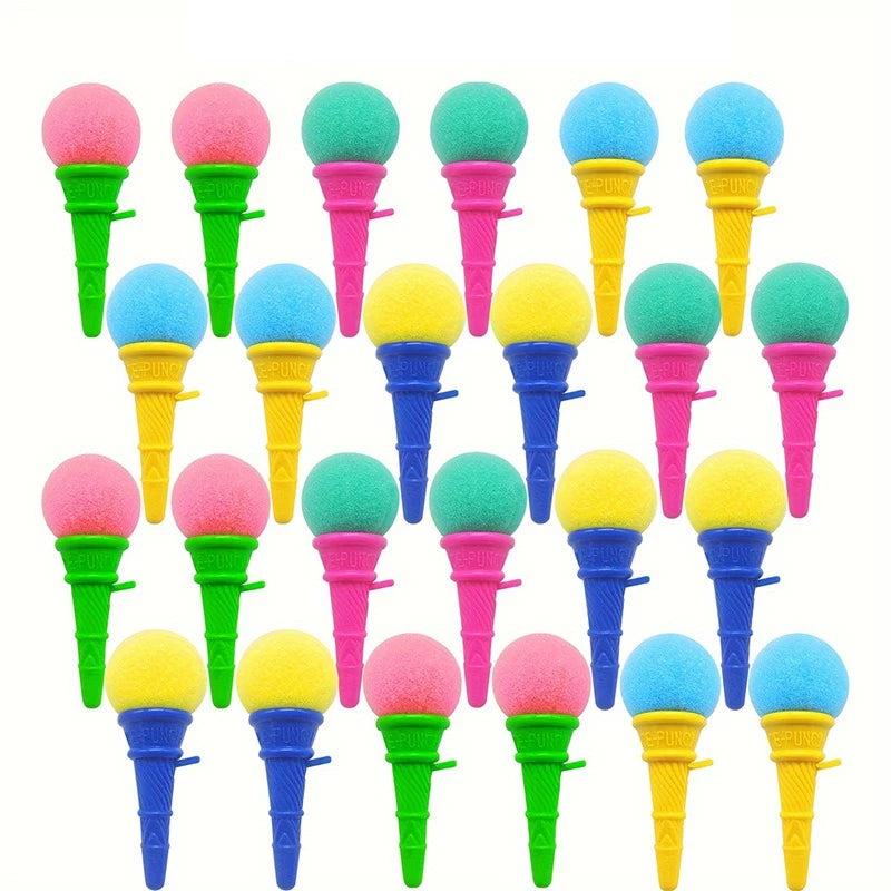 20/10/5Pcs Mini Ice Cream Shooters Colorful Sponge Ball Goodie Bag Filler Christmas Gifts Home Festival Party Games Supplies