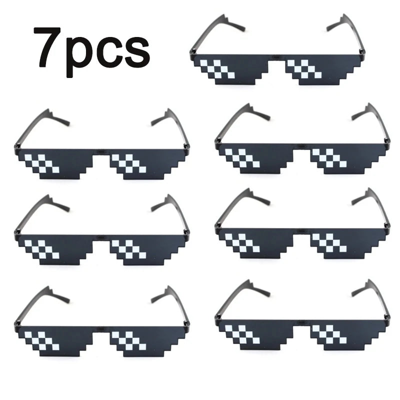 Mosaic Sunglasses Cool Party Vintage Shades Eyewear For Men Pixelated Sunglasses Funny Women Glasses