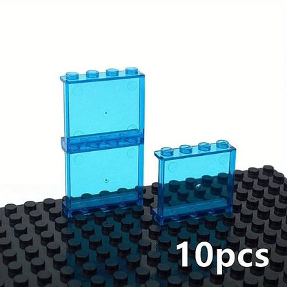 10PCS Transparent Panel 1x4x3 Dots Window Wall House Construction Accessories DIY House Bricks Toys Parts Compatible 60581