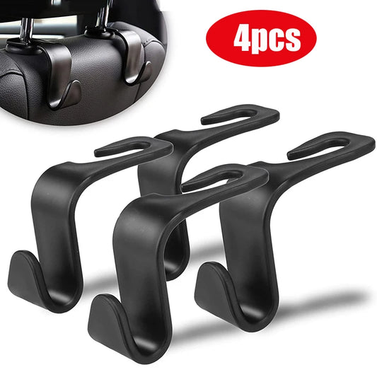 1/4Pcs Car Headrest Hooks Hanger for Bags Seat Back Organizer Holder Clips Auto Fastener Hooks Car Storage Interior Accessori