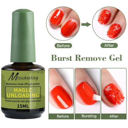 1/2pcs/Set Nail Magic Remover With Remover Tool Quickly & Easily Remove Gel Nail Polish And Poly Nail Gel Without Harming Nai