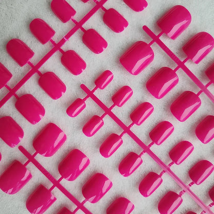 4 Sets/lot Mixed Colors False Nail Tips Short Full Cover Square Fake Nails Comfortable Multicolor Press On Nails Nail DIY - N