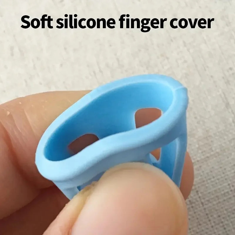 2-Pack Anti-Slip Sewing Thimbles, Soft Silicone for Comfort & Secure Grip, for Embroidery & Crafting.