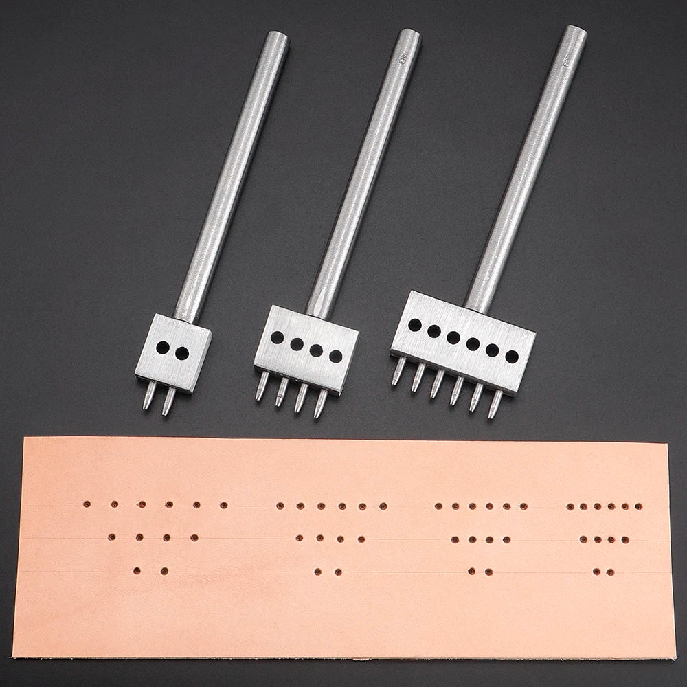 3pcs/SET Professional DIY Leather Punching Die, Manual Hole Punch for Leather Handcrafting, Multi-Round Punching Die Tool Set