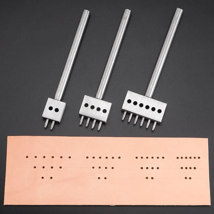 3pcs/SET Professional DIY Leather Punching Die, Manual Hole Punch for Leather Handcrafting, Multi-Round Punching Die Tool Set