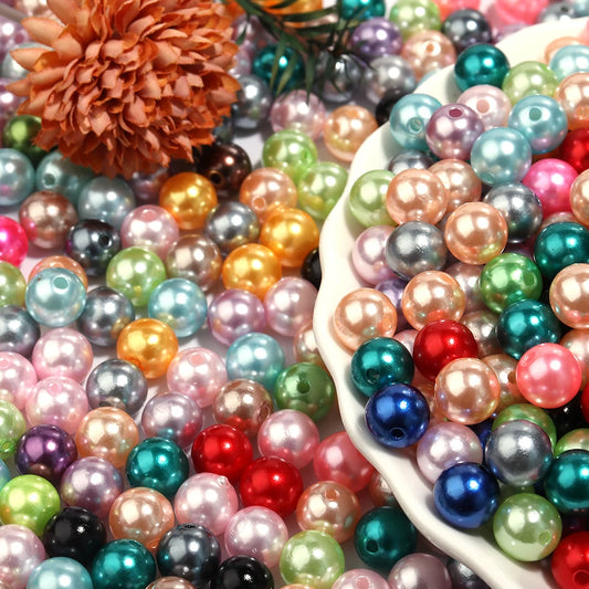 50-1000pcs/Lot Round ABS Imitation Pearl Beads Loose Beads Plastic Acrylic Spacer Bead For Jewelry Making Diy Bracelet Neckla