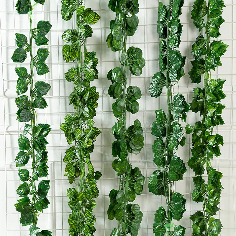 Artificial Plants Home Decor Wall Liana Ivy Decorative Creeper Foliage Fake Vines Greenery Room Decoration Green Leaves