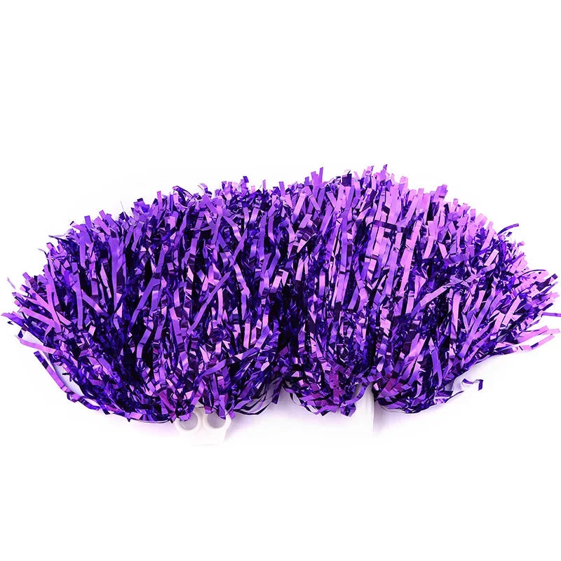Cheerleading Pom Poms with Handle Cheer Balls Gold Yellow Pink Red Green Blue for Hand Dance Women Girl Kids Pompoms Accessor