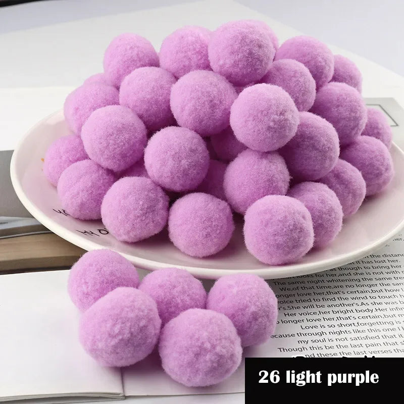 Assorted Pompom 8/10/15/20/25/30mm Fluffy Soft Pom Poms Balls Mixed Pompoms for DIY Crafts Wedding Decor Kid Toy Sewing Suppl