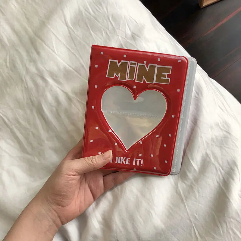 Mini Photo Album 64 Pockets Cartoon Album Photo Photocard Holder Book Collect Kpop Album De Fotos Kpop Photocard Binder - Red