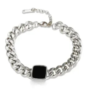 Stainless Steel Heart-shaped Ladies Elegant Bracelet For Women Crystal Bangle - F17 Silver