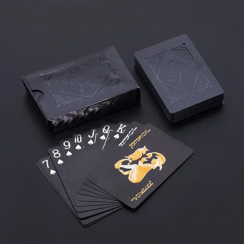 1PcsColor Black Gold Playing Card Game Card Group Waterproof Poker Suit Magic Dmagic Package Board Game Collection Entertainm
