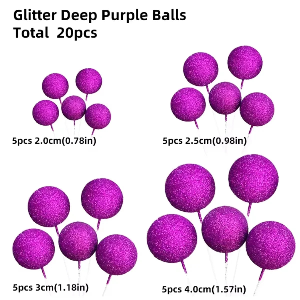20 Pcs Ball Cake Topper Decorations Mini Balloons Cake Topper Sticks Gold Balls Cake Picks Cake Topper Balls Cake Decorations