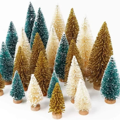 Mini Christmas Tree Ornaments Christmas Tabletop Decorations Ornaments Home Xmas Gifts Cedar Pine Needle Tree Window Decor