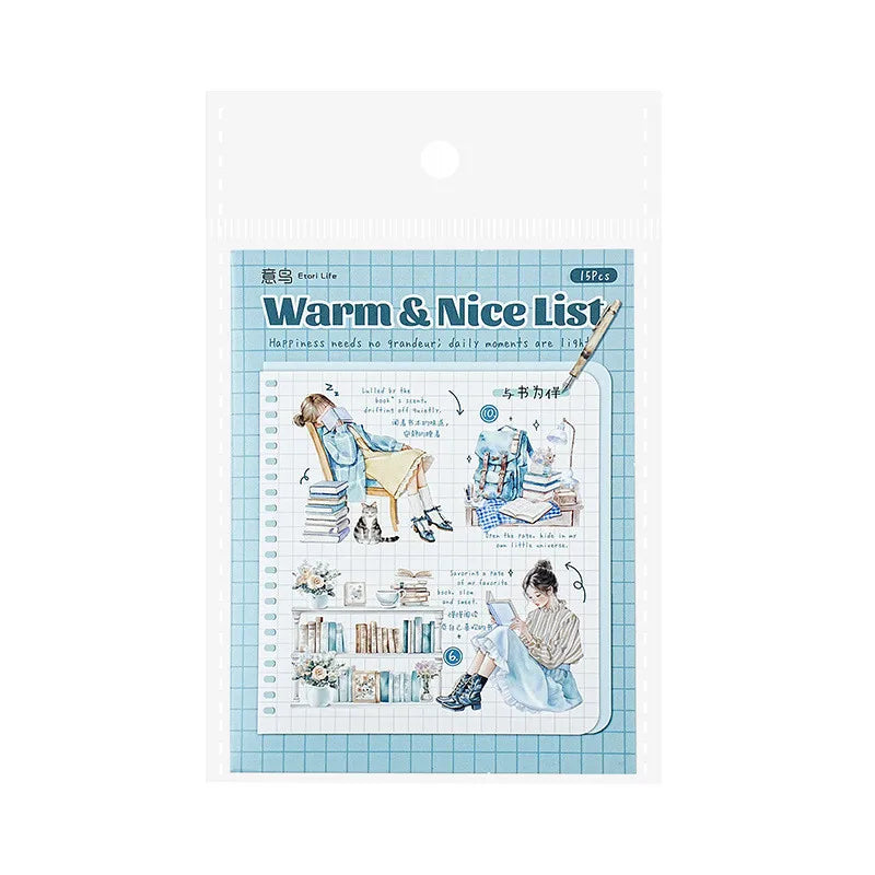 15PCS Scrapbooking Stickers for Journaling Supplies Transparent Journal Sticker for Junk Journal Supplies