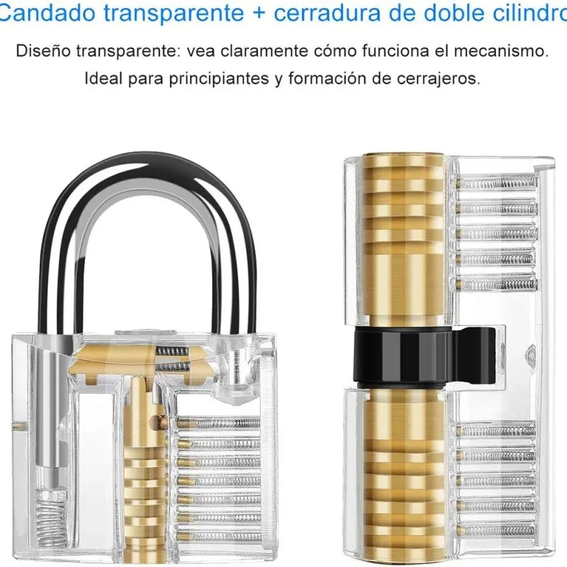 Locksmith Transparent Locks Pick Visible Cutaway Mini Practice View Padlock Hasps Training Skill For Furniture Hardware