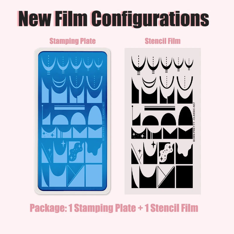 BORN PRETTY Nail Stamping Plates for Design French Nail Art Templates Printing Merry Christmas Image Stainless Stencil Tools