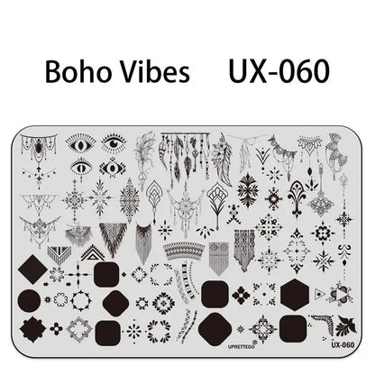 UX Serial 2 Stainless Steel Stamping Plate Template Abstract Vintage Fabric Texture Pattern Xmas Halloween Floral LaceUX52
