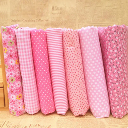 Small Vintage Floral Fabric Series 7 Pieces Assorted Pre-Cut Thick Cotton Quilt Fabric DIY Craft Sewing Handmade Accessory - 