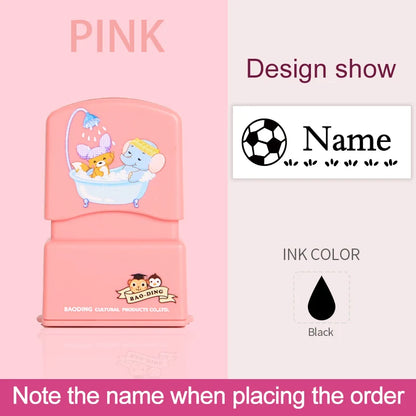 Personalized Kids Name Stamp-Custom Waterproof Seal Stamps for School,Durable Non-Fading Ink, Travel Case & Educational Tools