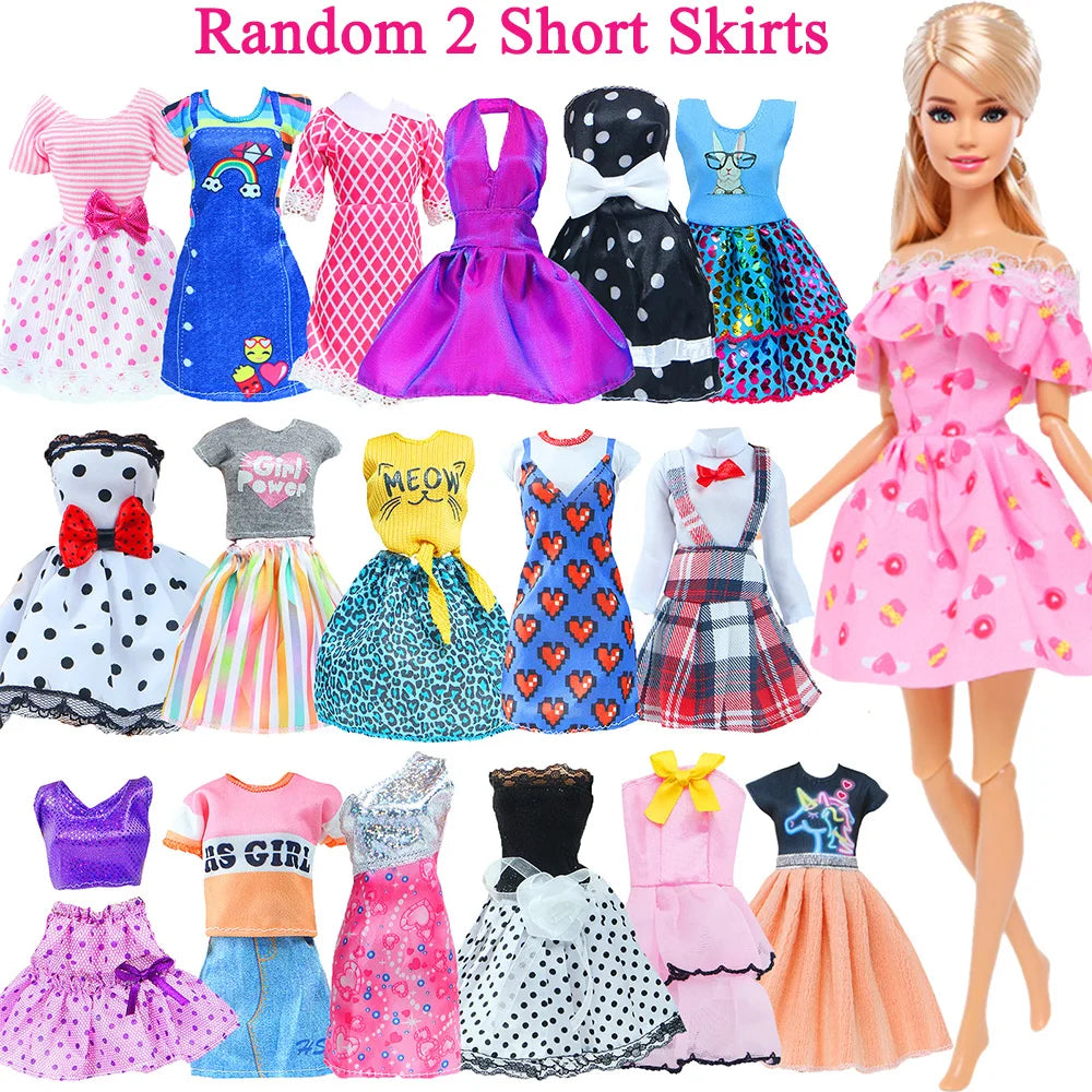 50 Pcs/Set Handmade Doll Clothes for 11.5'' Doll 2 Evening Gown Bikinis 3 Outfit 2 Mini Dress 10 Hangers 31 Accessories Kids 