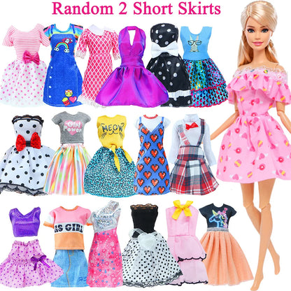 50 Pcs/Set Handmade Doll Clothes for 11.5'' Doll 2 Evening Gown Bikinis 3 Outfit 2 Mini Dress 10 Hangers 31 Accessories Kids 