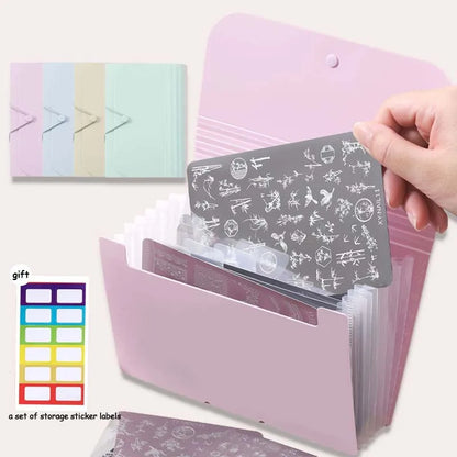 Nail Stamper Plates Storage Book, Foldable, Dust-proof and Scratch-resistant Nail Sticker Steel Plate Storage Album Bag Tool