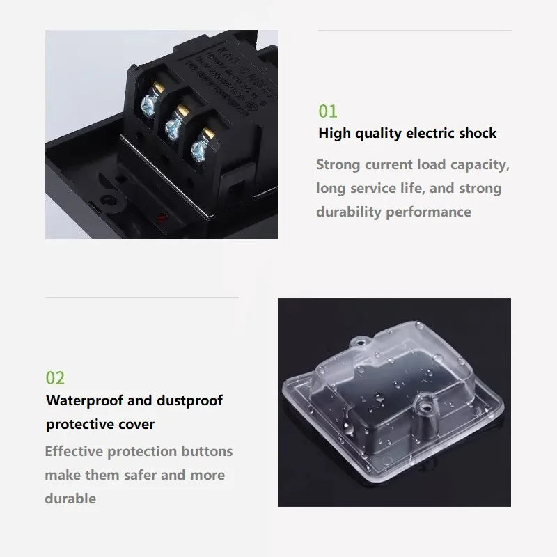 Waterproof Push Button Switch ON/OFF Mechanical Equipment Control Button for Durable Use