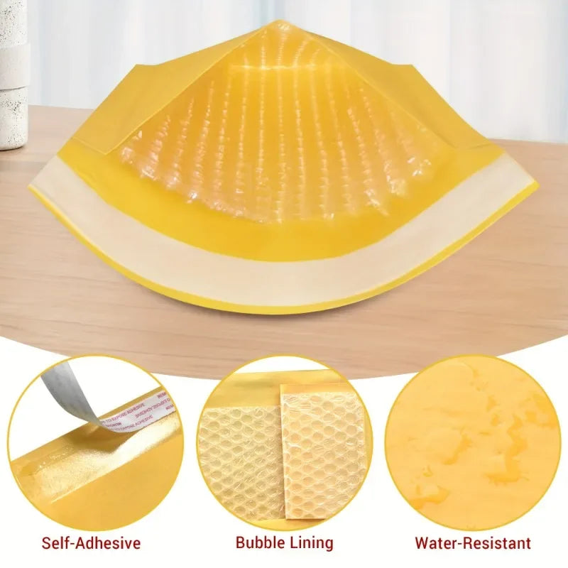 50/10x Kraft Paper Bubble Mailers Envelopes Bags Bubble Mailing Bags Home Yellow Self Seal Waterproof Cushion Envelopes Pouch