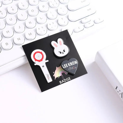 Stray kids mini brooch decoration accessories three piece set SKZOO mini animal bag clothing personalized decoration brooch -