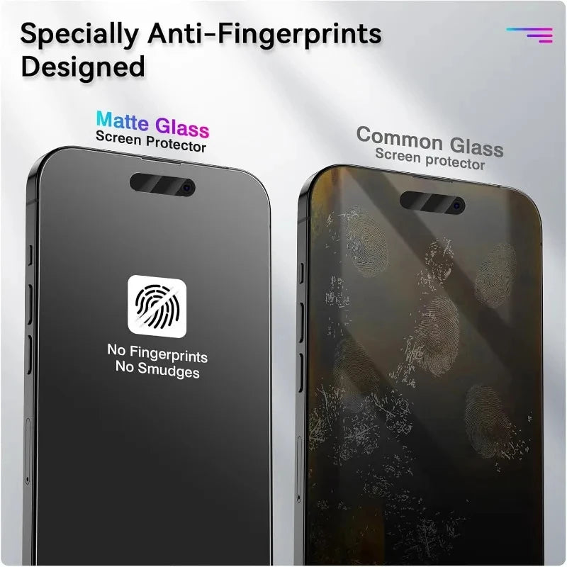3PCS Anti Fingerprint Matte Screen Protector For iPhone 17 Pro Max 18 15 14 16 11 12 13 Mini XR X Xs 7 8 Plus Air Tempered Gl