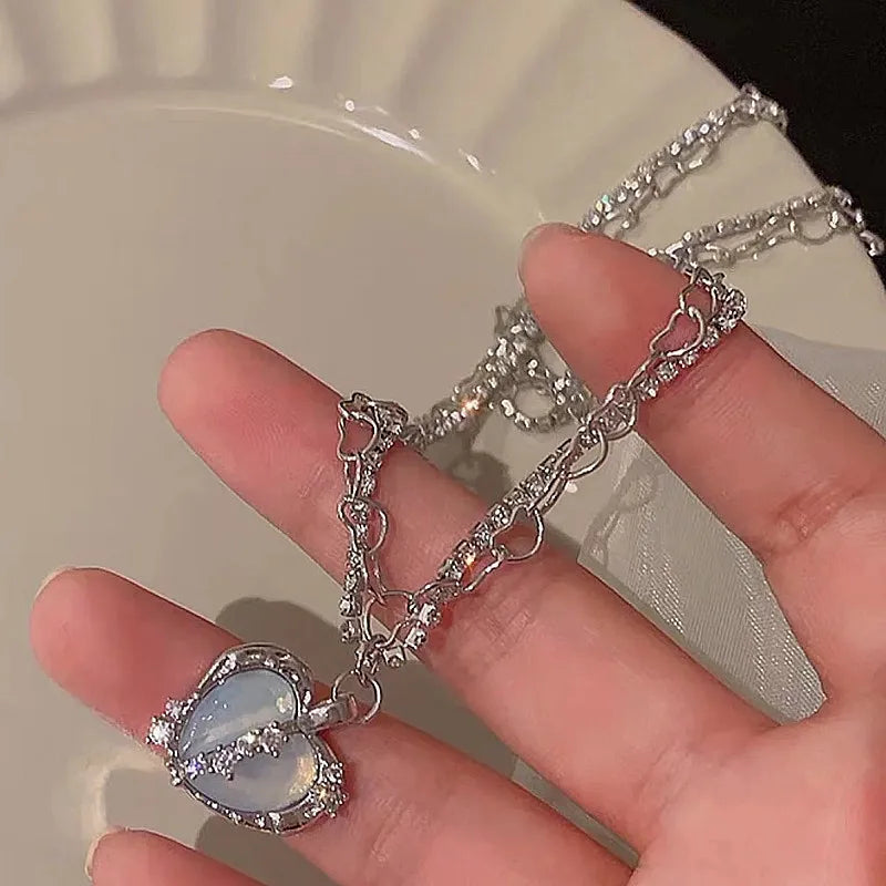 Fashion Women Crystal Zircon Cross Pendant Necklace for Women Trendy Girl Chain Necklace Choker Punk Party Jewelry Gift 2023 