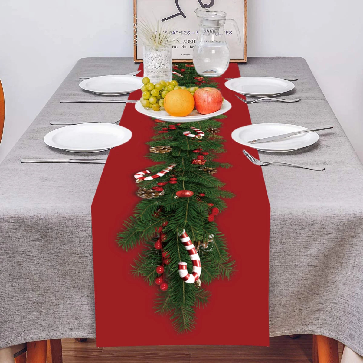 Christmas Table Runner Merry Christmas Decoration for Home Xmas Party Decor 2025 Navidad Notal Noel Ornament Happy New Year 2