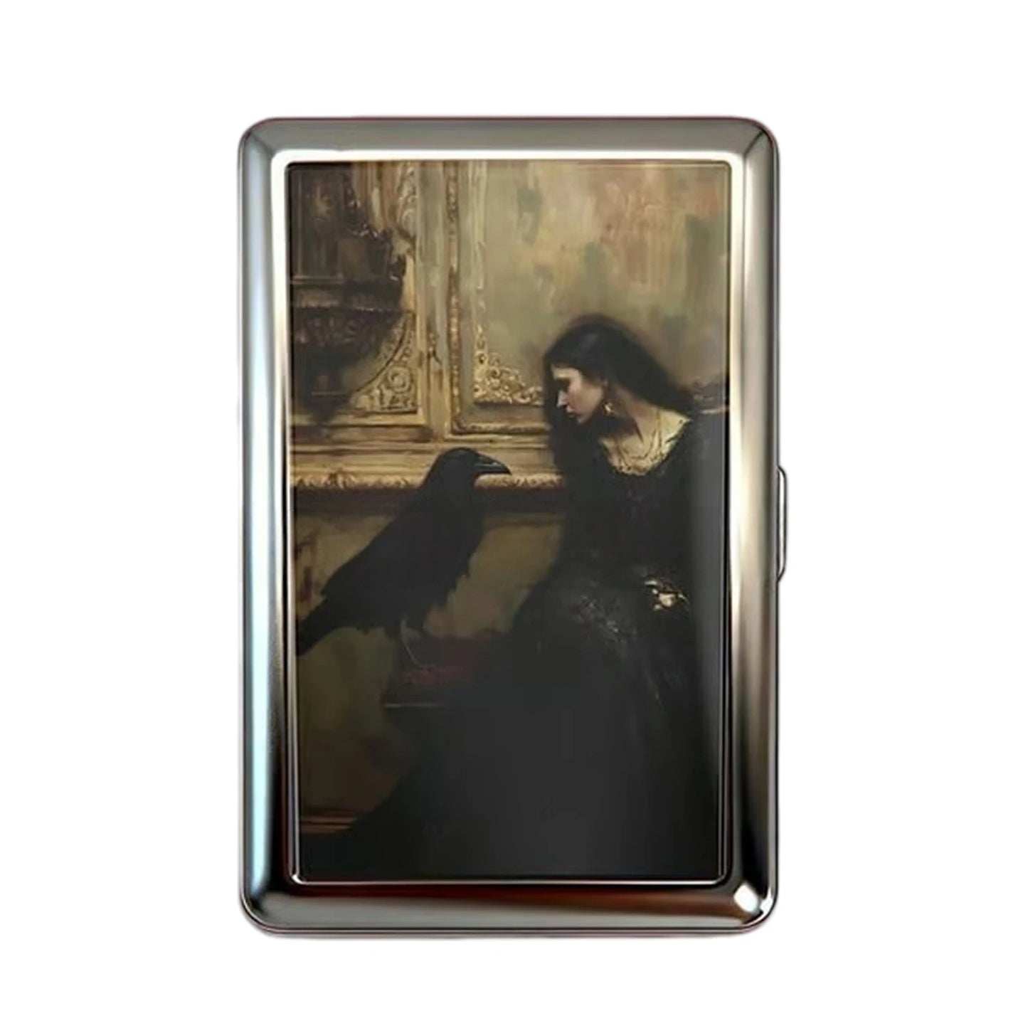 Vintage Style Metal Cigarette Carrying Case Art Deco Design Versatile Card & Cash Case Easy Snap Gift Idea for for Women and 